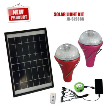 Solar Lamp system with 3 led bulbs for home lighting/camping/emergency lighting